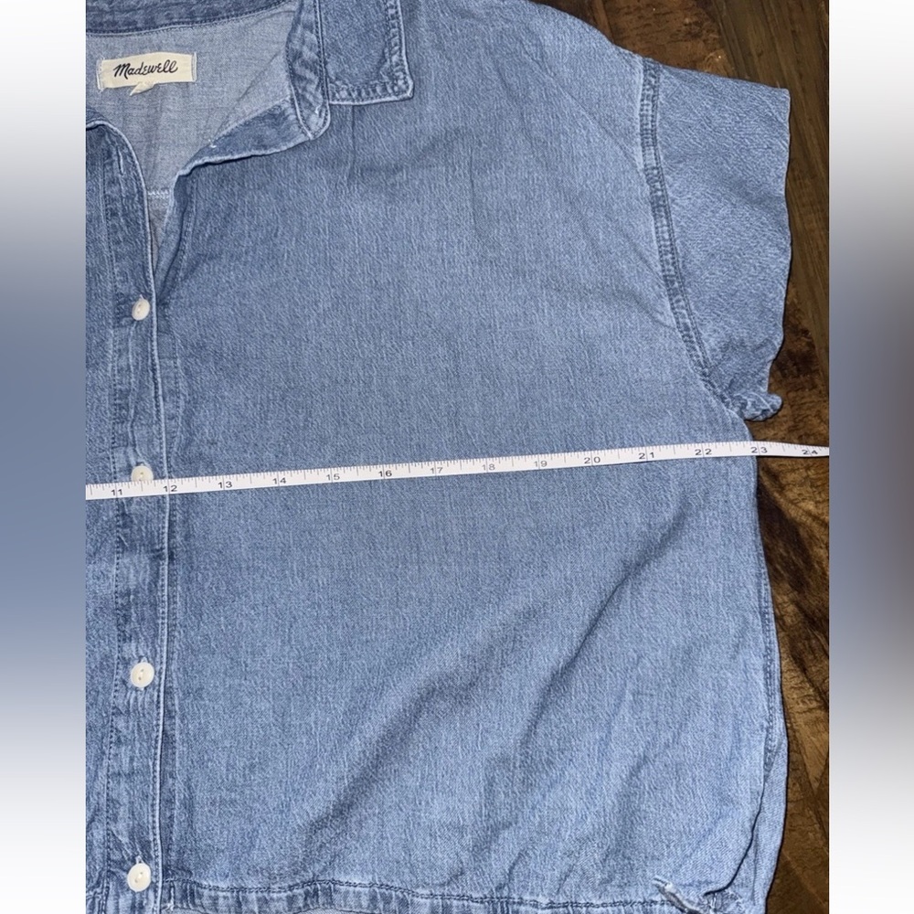 Madewell Denim Side-Tie Shirt in Aurea Wash 100% Cotton Size Large - Picture 10 of 10